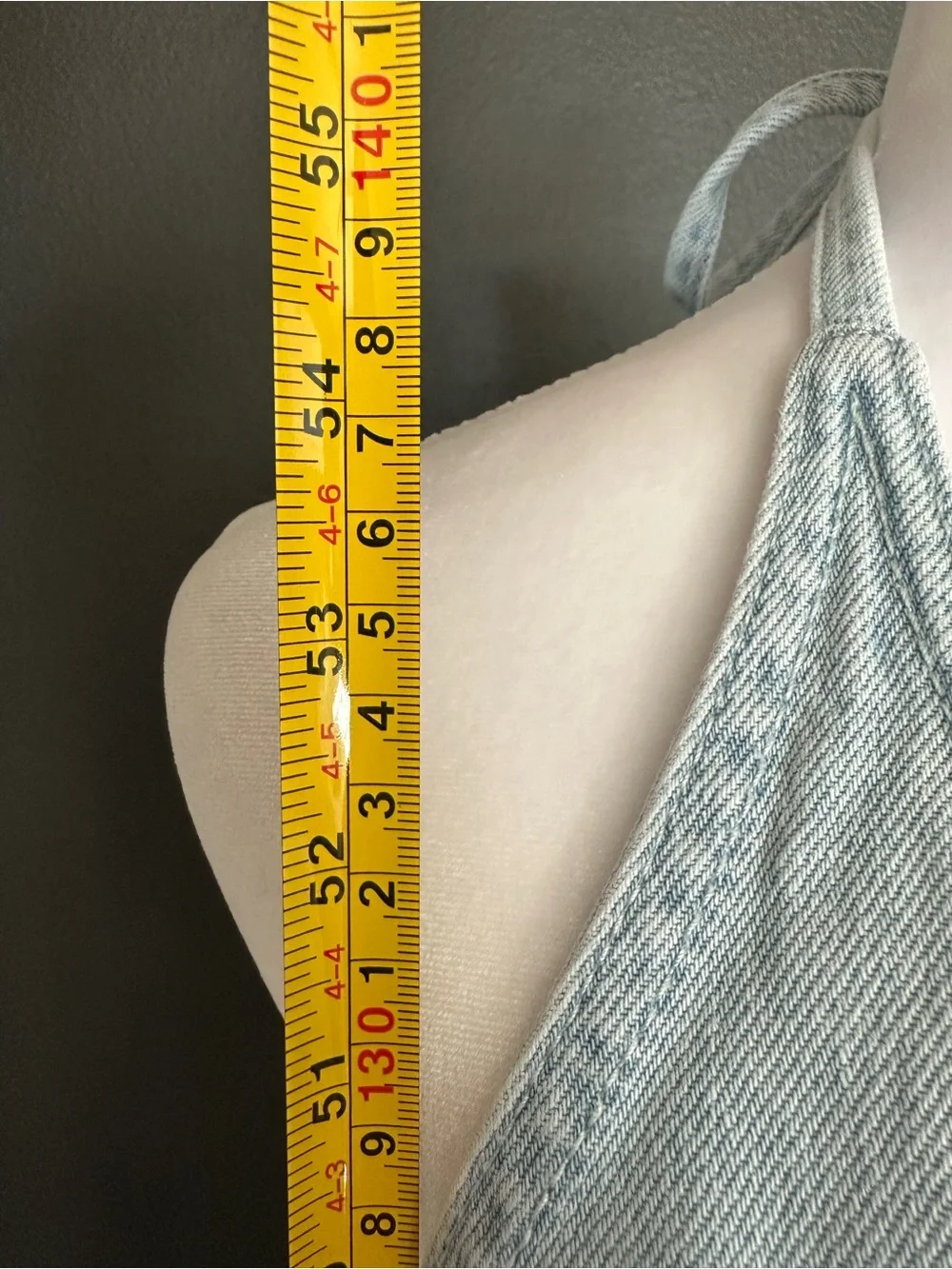 Universal Thread Light Wash Denim Halter Maxi Dress Open Back Pockets Size 12 - Picture 9 of 12